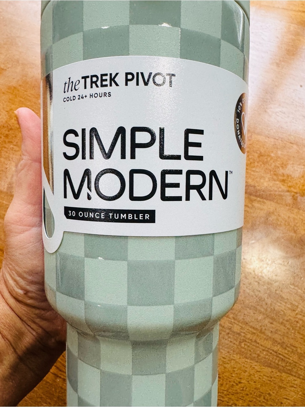 Simple Modern The Trek Pivot 30oz Tumbler Green Check Pattern w Travel Handle - Picture 9 of 15